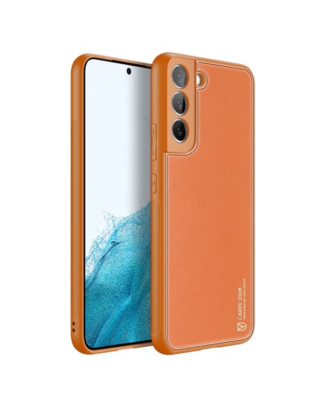 Dux Ducis Yolo elegantiškas dėklo dangtelis pagamintas iš ekologiškos odos, skirtas Samsung Galaxy S22+ (S22 Plus) oranž... Dux Ducis Yolo elegantiškas dėklo dangtelis pagamintas iš ekologiškos odos, skirtas Samsung Galaxy S22+ (S22 Plus) oranž...