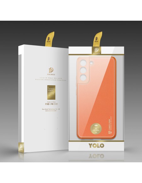 Dux Ducis Yolo elegantiškas dėklo dangtelis pagamintas iš ekologiškos odos, skirtas Samsung Galaxy S22+ (S22 Plus) oranž... Dux Ducis Yolo elegantiškas dėklo dangtelis pagamintas iš ekologiškos odos, skirtas Samsung Galaxy S22+ (S22 Plus) oranž...