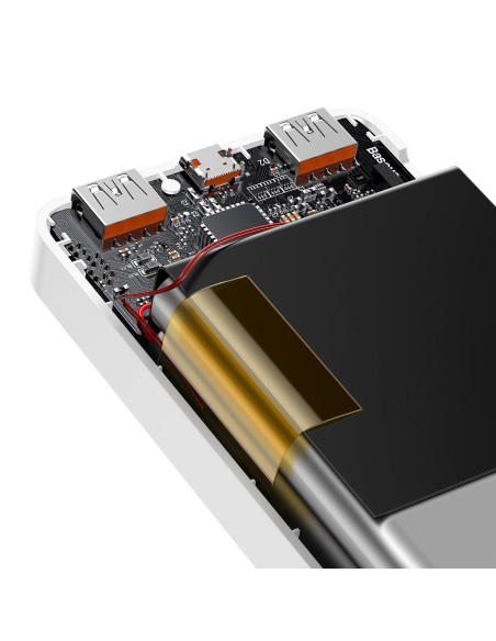 Bipow greito įkrovimo maitinimo blokas 30000 mAh USB-A microUSB laidas 0,25 m baltas