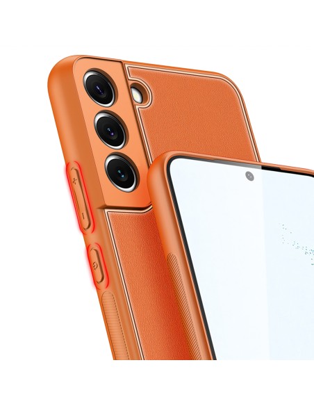 Dux Ducis Yolo elegantiškas dėklo dangtelis pagamintas iš ekologiškos odos, skirtas Samsung Galaxy S22+ (S22 Plus) oranž... Dux Ducis Yolo elegantiškas dėklo dangtelis pagamintas iš ekologiškos odos, skirtas Samsung Galaxy S22+ (S22 Plus) oranž...