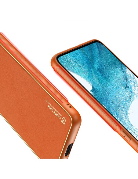 Dux Ducis Yolo elegantiškas dėklo dangtelis pagamintas iš ekologiškos odos, skirtas Samsung Galaxy S22+ (S22 Plus) oranž... Dux Ducis Yolo elegantiškas dėklo dangtelis pagamintas iš ekologiškos odos, skirtas Samsung Galaxy S22+ (S22 Plus) oranž...
