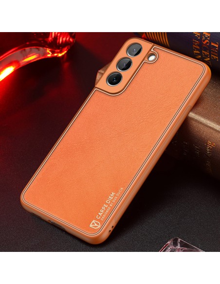 Dux Ducis Yolo elegantiškas dėklo dangtelis pagamintas iš ekologiškos odos, skirtas Samsung Galaxy S22+ (S22 Plus) oranž... Dux Ducis Yolo elegantiškas dėklo dangtelis pagamintas iš ekologiškos odos, skirtas Samsung Galaxy S22+ (S22 Plus) oranž...