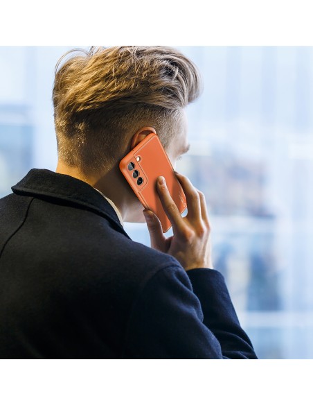 Dux Ducis Yolo elegantiškas dėklo dangtelis pagamintas iš ekologiškos odos, skirtas Samsung Galaxy S22+ (S22 Plus) oranž... Dux Ducis Yolo elegantiškas dėklo dangtelis pagamintas iš ekologiškos odos, skirtas Samsung Galaxy S22+ (S22 Plus) oranž...
