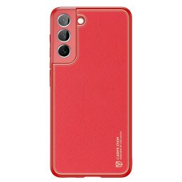 Dux Ducis Yolo elegantiškas dėklo dangtelis pagamintas iš ekologiškos odos, skirtas Samsung Galaxy S22+ (S22 Plus) raudo...