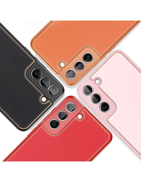 Dux Ducis Yolo elegantiškas dėklo dangtelis pagamintas iš ekologiškos odos, skirtas Samsung Galaxy S22+ (S22 Plus) raudo...