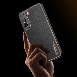 Dux Ducis Yolo elegantiškas dėklo dangtelis pagamintas iš ekologiškos odos, skirtas Samsung Galaxy S22+ (S22 Plus) raudo...