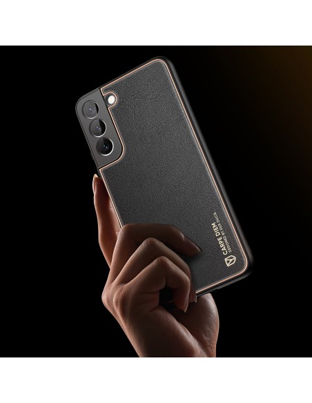 Dux Ducis Yolo elegantiškas dėklo dangtelis pagamintas iš ekologiškos odos, skirtas Samsung Galaxy S22+ (S22 Plus) raudo...