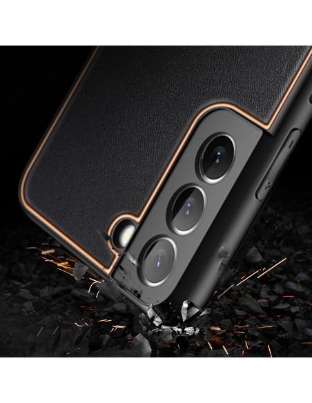 Dux Ducis Yolo elegantiškas dėklo dangtelis pagamintas iš ekologiškos odos, skirtas Samsung Galaxy S22+ (S22 Plus) raudo...