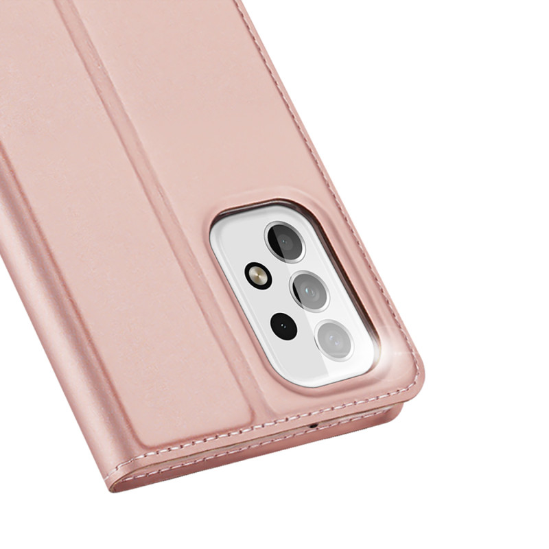 Dux Ducis Skin Pro dėklas su atvartu, skirtas Samsung Galaxy A23 rožinės spalvos