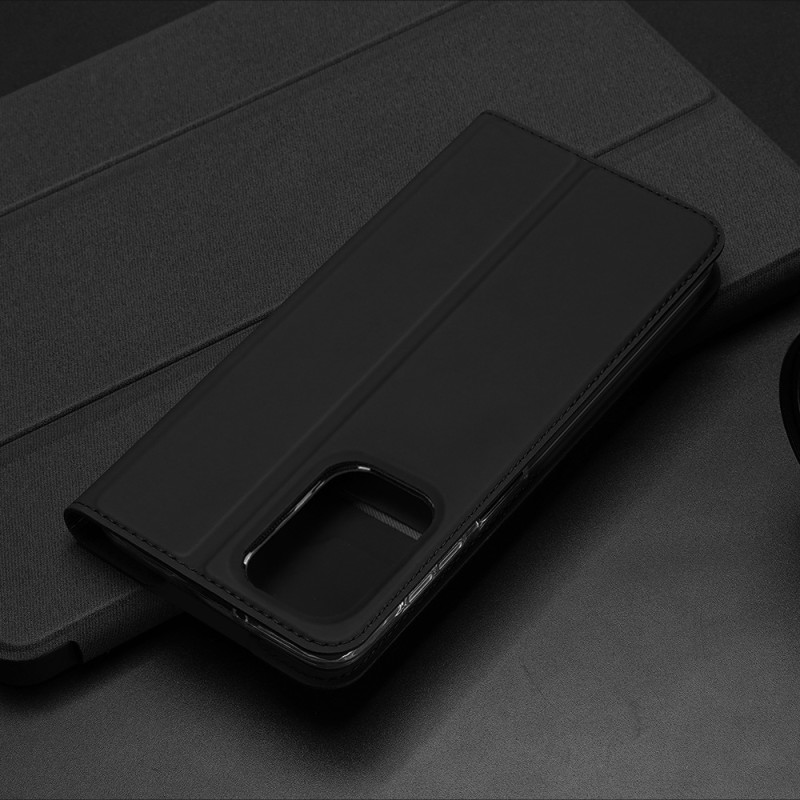 Dux Ducis Skin Pro dėklas su atvartu, skirtas Samsung Galaxy A23 rožinės spalvos