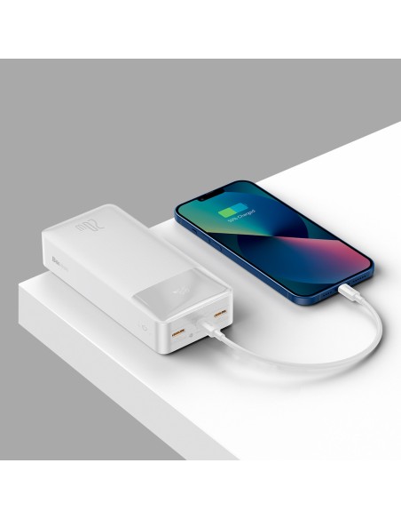 Bipow greito įkrovimo maitinimo blokas 30000 mAh USB-A microUSB laidas 0,25 m baltas