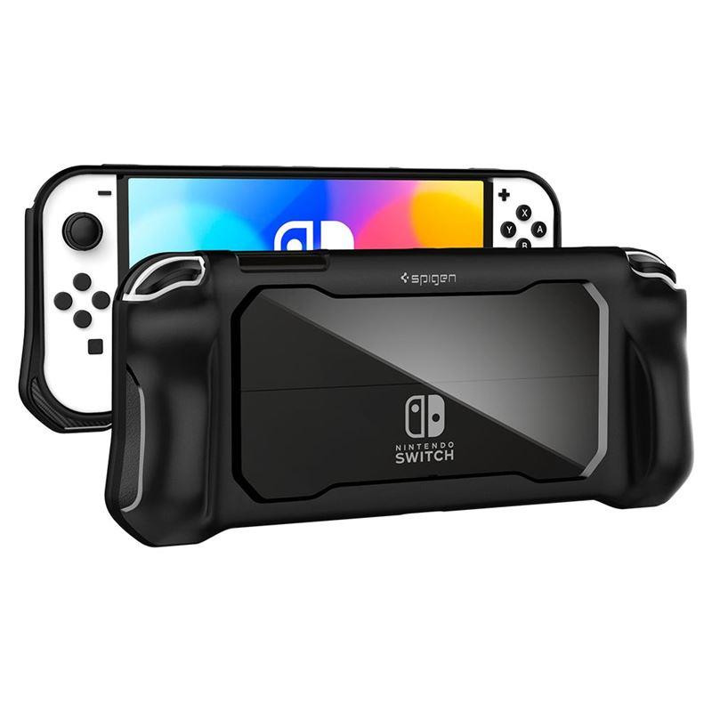 Spigen Rugged Armor dėklas, skirtas Nintendo Switch OLED - matinė juoda