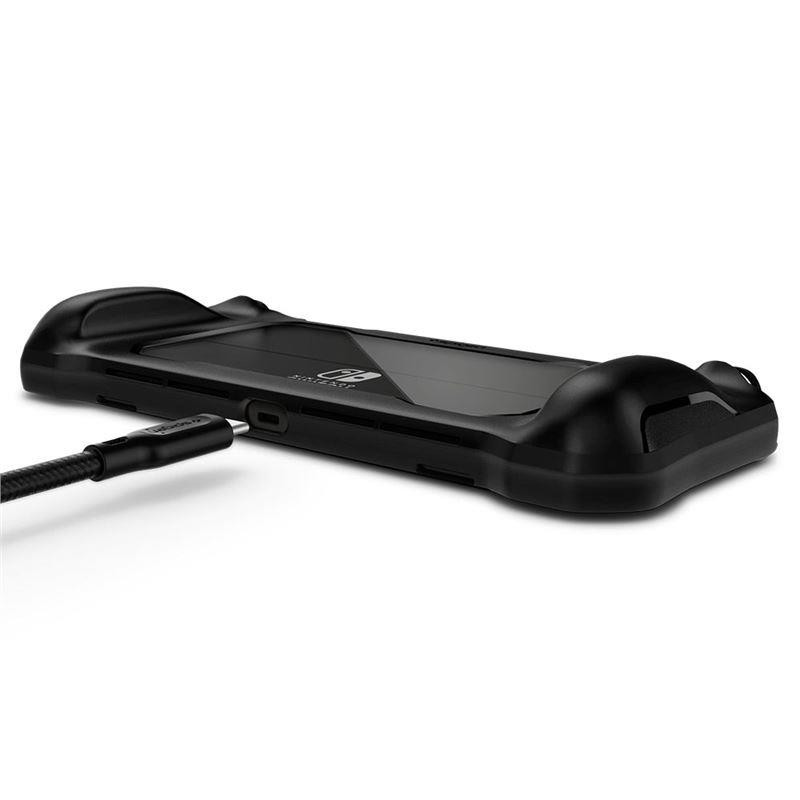 Spigen Rugged Armor dėklas, skirtas Nintendo Switch OLED - matinė juoda