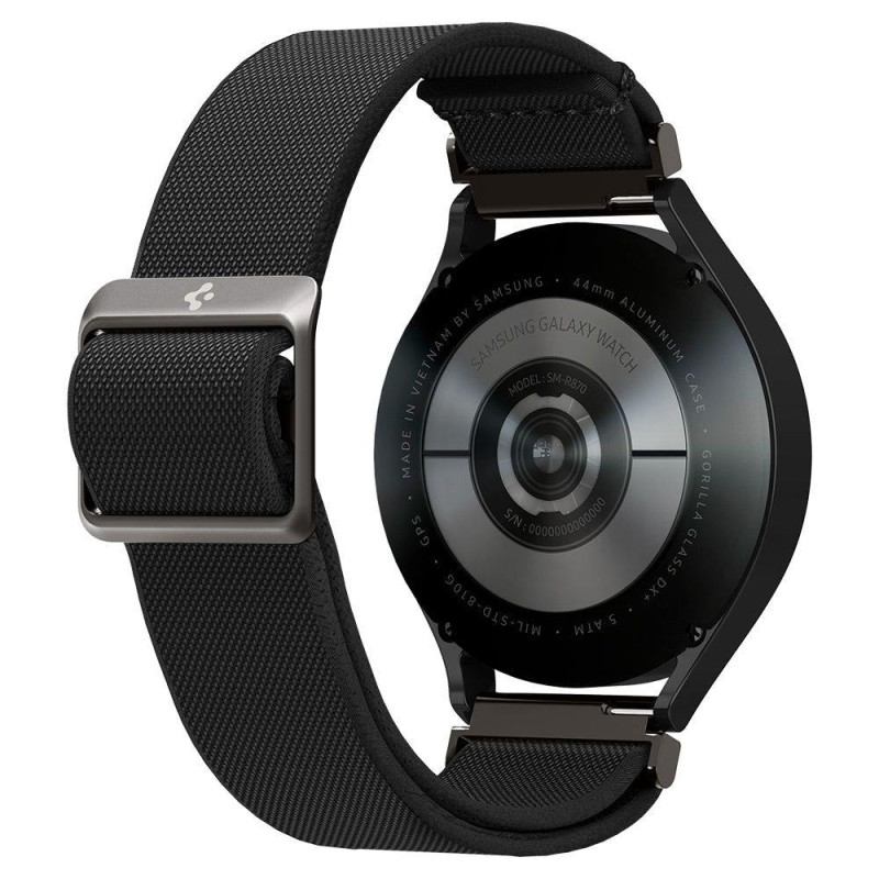 Spigen Fit Lite dirželis, skirtas Samsung Galaxy Watch 4 / 5 / 5 Pro / 6 - juodas