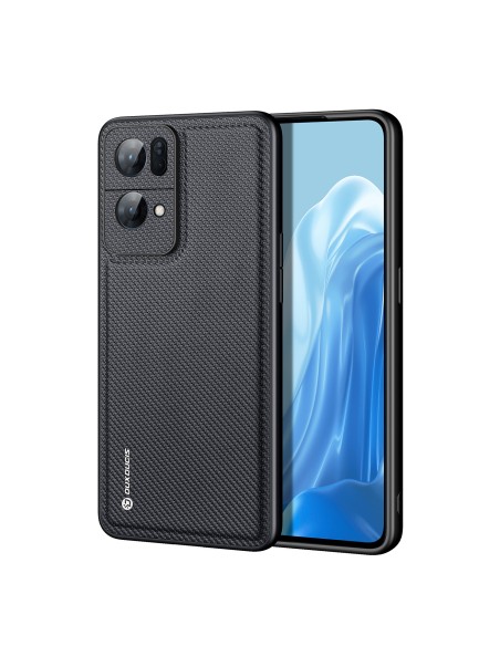 Dux Ducis Fino dėklo dangtelis, padengtas nailono medžiaga, skirtas Oppo Reno7 Pro 5G juodai Dux Ducis Fino dėklo dangtelis, padengtas nailono medžiaga, skirtas Oppo Reno7 Pro 5G juodai