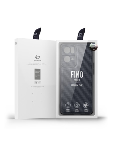 Dux Ducis Fino dėklo dangtelis, padengtas nailono medžiaga, skirtas Oppo Reno7 Pro 5G juodai Dux Ducis Fino dėklo dangtelis, padengtas nailono medžiaga, skirtas Oppo Reno7 Pro 5G juodai