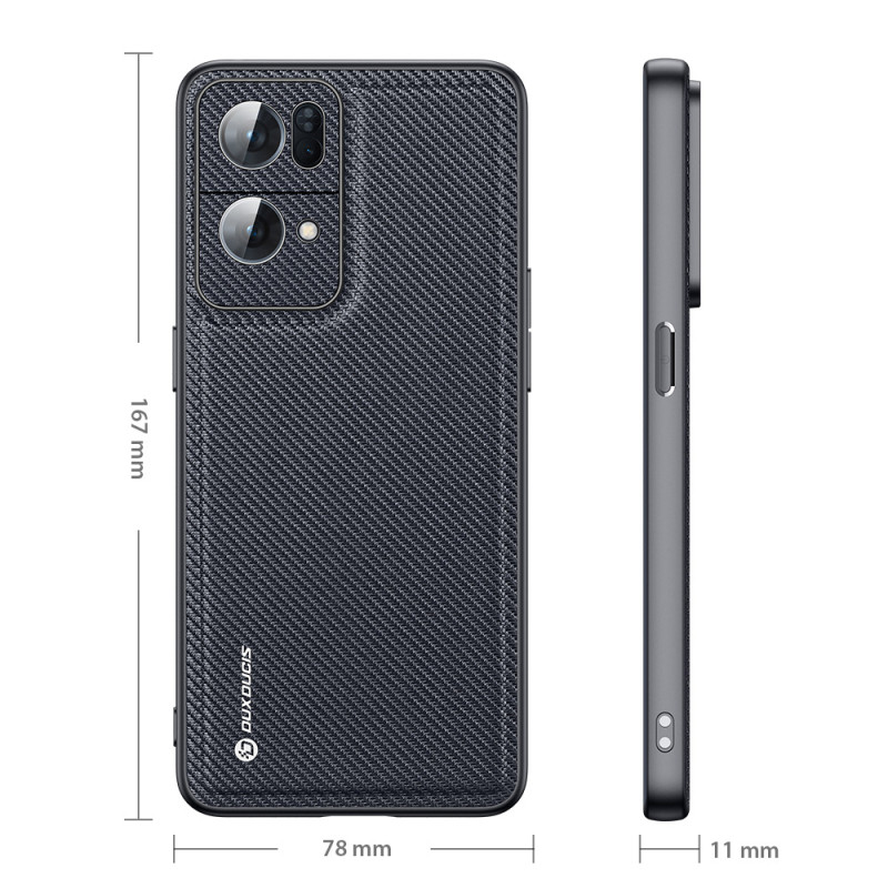 Dux Ducis Fino dėklo dangtelis, padengtas nailono medžiaga, skirtas Oppo Reno7 Pro 5G juodai