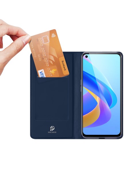 Dux Ducis Skin Pro atverčiamas dėklas, skirtas Realme 9i/ Oppo A36 mėlynai