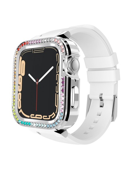 Kingxbar Starry serijos dirželis su laikrodžio dėklu 7 / 6 / 5 / 4 / 3 / 2 / SE (41 / 40 / 38 mm) apyrankė apyrankė balt...