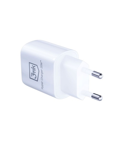 3mk Hyper Charger 20W USB-C USB-A sieninis įkroviklis – baltas 3mk Hyper Charger 20W USB-C USB-A sieninis įkroviklis – baltas