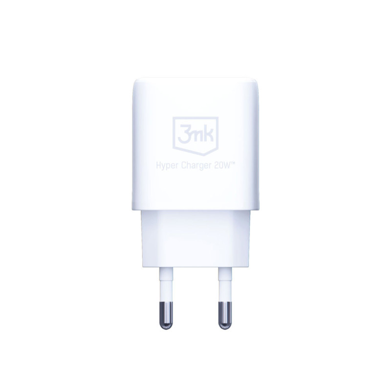 3mk Hyper Charger 20W USB-C USB-A sieninis įkroviklis – baltas
