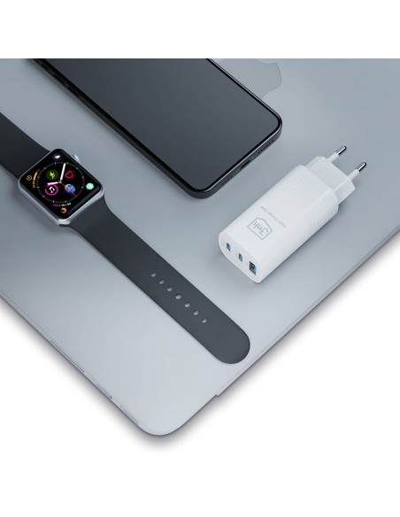 3mk Hyper Charger 65W sieninis įkroviklis 2x USB-C 2x USB-A - balta 3mk Hyper Charger 65W sieninis įkroviklis 2x USB-C 2x USB-A - balta