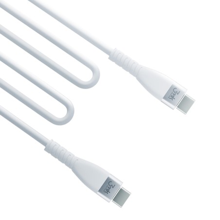 3mk Hyper Silicone Cable USB-C / USB-C 60W 3A - baltas 3mk Hyper Silicone Cable USB-C / USB-C 60W 3A - baltas