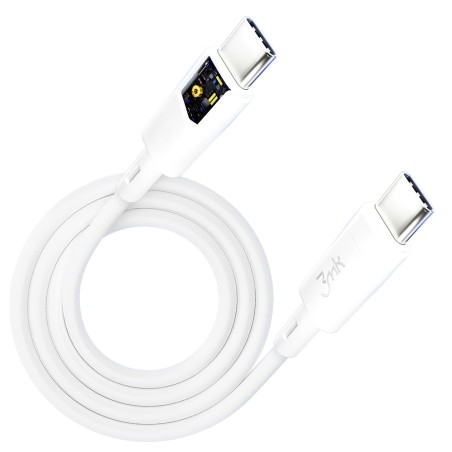3mk Hyper Silicone Cable USB-C / USB-C 60W 3A - baltas 3mk Hyper Silicone Cable USB-C / USB-C 60W 3A - baltas
