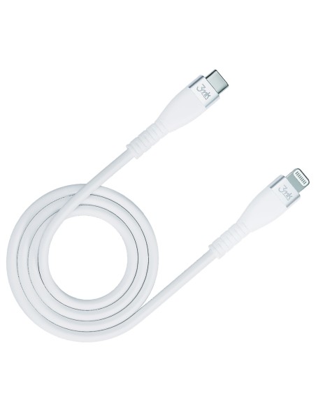 3mk Hyper Silicone Cable USB-C / Lightning 20W 3A - baltas 3mk Hyper Silicone Cable USB-C / Lightning 20W 3A - baltas