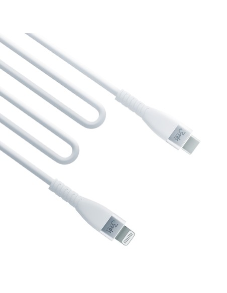 3mk Hyper Silicone Cable USB-C / Lightning 20W 3A - baltas 3mk Hyper Silicone Cable USB-C / Lightning 20W 3A - baltas