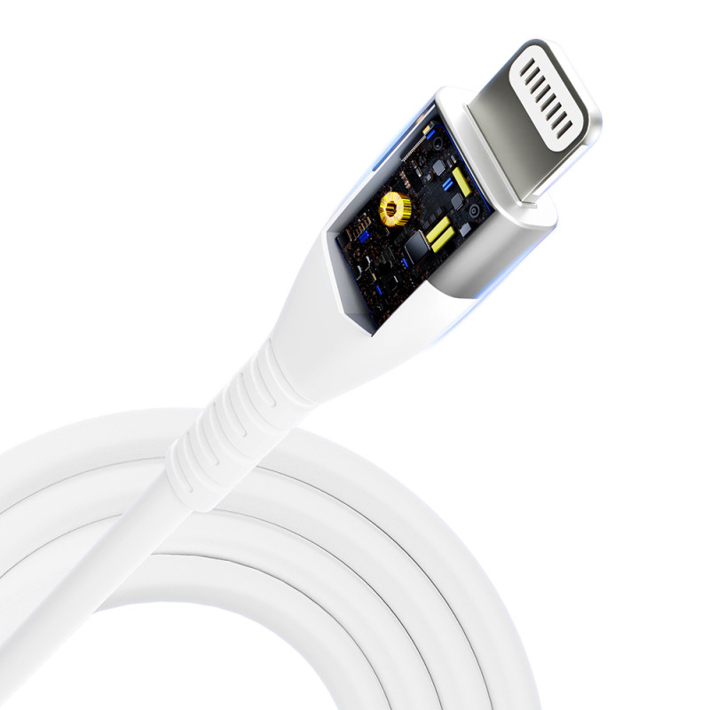 3mk Hyper Silicone Cable USB-C / Lightning 20W 3A - baltas