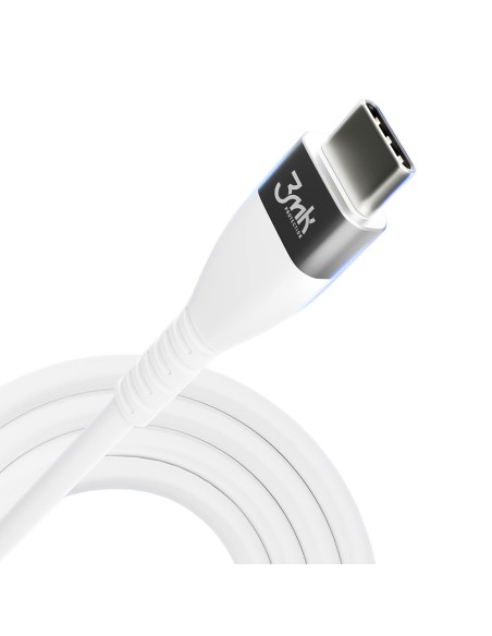 3mk Hyper Silicone Cable USB-C / Lightning 20W 3A - baltas 3mk Hyper Silicone Cable USB-C / Lightning 20W 3A - baltas