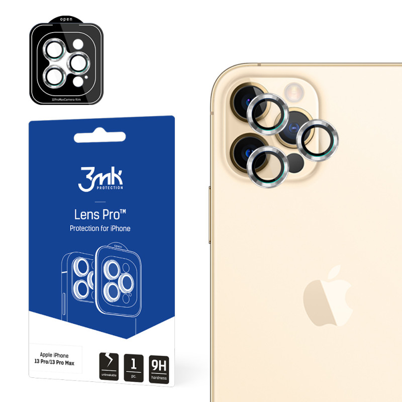 3mk Lens Protection Pro kameros dangtelis, skirtas iPhone 12 Pro Max – sidabrinis