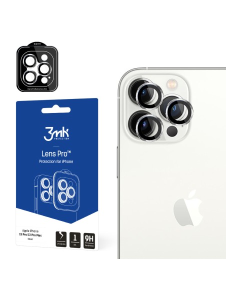 3mk Lens Protection Pro kameros dangtelis, skirtas iPhone 13 Pro / iPhone 13 Pro Max – sidabrinis