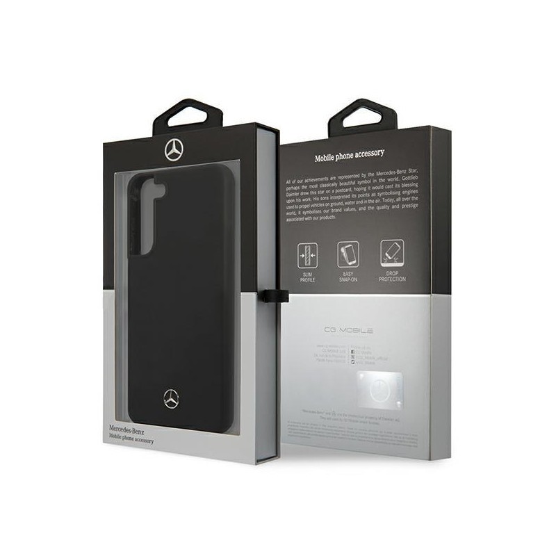 Mercedes Silicone Line dėklas Samsung Galaxy S22 - juodas