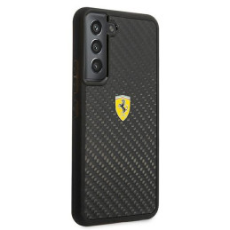 Ferrari On Track Real Carbon dėklas, skirtas Samsung Galaxy S22 - juodas