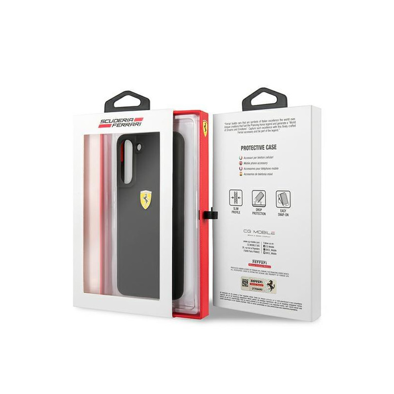 Ferrari silikoninis dėklas Samsung Galaxy S21 FE - juodas