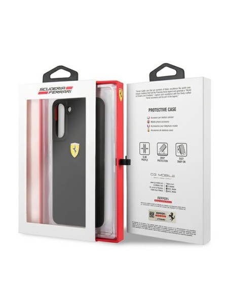 Ferrari silikoninis dėklas Samsung Galaxy S21 FE - juodas Ferrari silikoninis dėklas Samsung Galaxy S21 FE - juodas