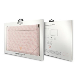 Guess 4G Uptown Triangle Logo dėklas 13-14" nešiojamam kompiuteriui – rožinis