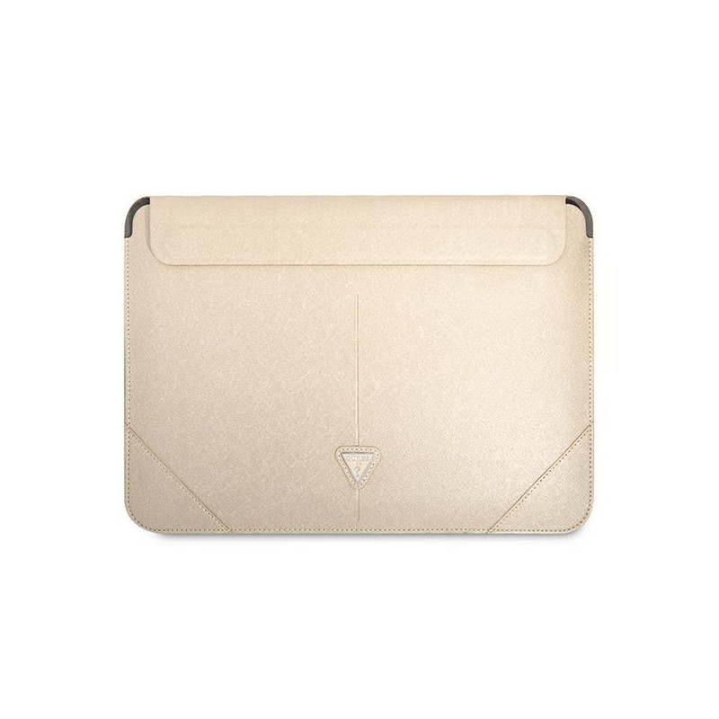 Guess Saffiano Triangle Logo dėklas 14" nešiojamam kompiuteriui - smėlio spalvos Guess Saffiano Triangle Logo dėklas 14" nešiojamam kompiuteriui - smėlio spalvos