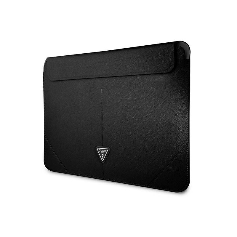 Guess Saffiano Triangle Logo dėklas 14" nešiojamam kompiuteriui - juodas