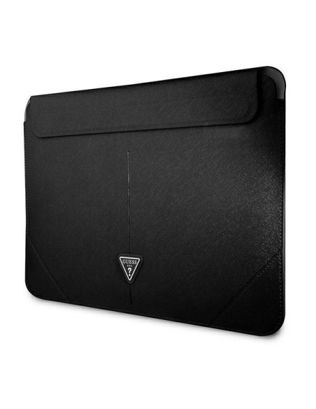 Guess Saffiano Triangle Logo dėklas 14" nešiojamam kompiuteriui - juodas Guess Saffiano Triangle Logo dėklas 14" nešiojamam kompiuteriui - juodas