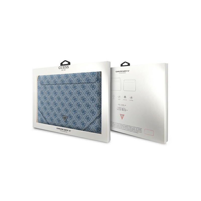 Guess 4G Uptown Triangle Logo dėklas 16" nešiojamam kompiuteriui - mėlynas