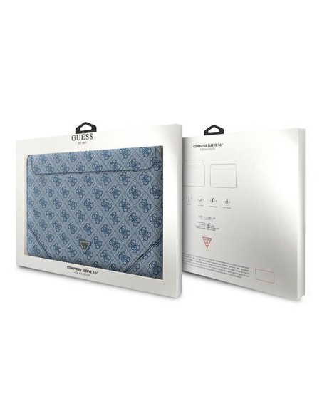 Guess 4G Uptown Triangle Logo dėklas 16" nešiojamam kompiuteriui - mėlynas Guess 4G Uptown Triangle Logo dėklas 16" nešiojamam kompiuteriui - mėlynas