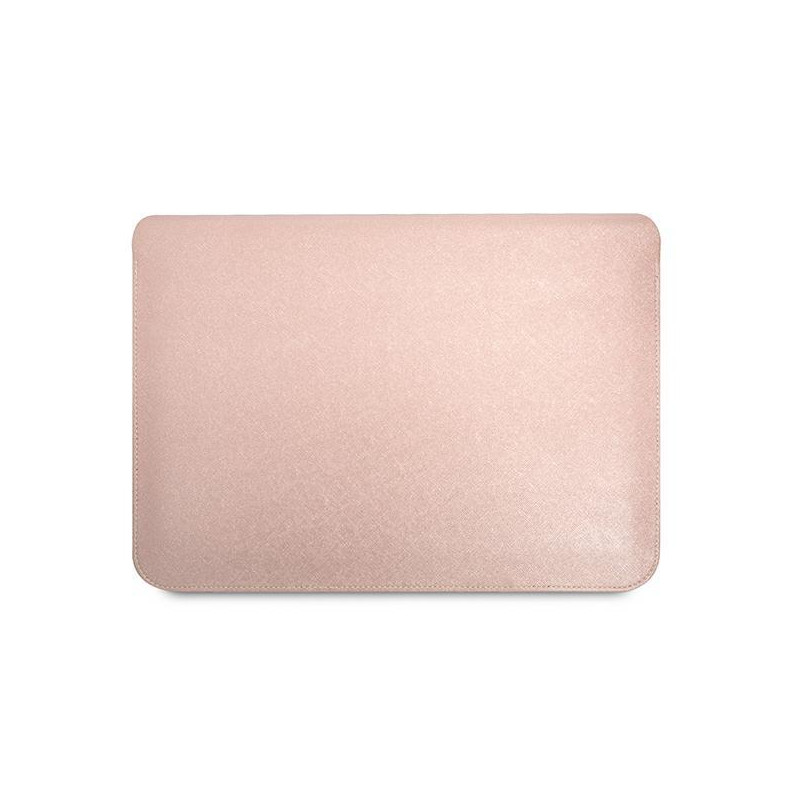 Guess Saffiano Triangle Logo dėklas 16" nešiojamam kompiuteriui – rožinis