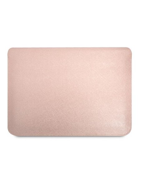 Guess Saffiano Triangle Logo dėklas 16" nešiojamam kompiuteriui – rožinis Guess Saffiano Triangle Logo dėklas 16" nešiojamam kompiuteriui – rožinis