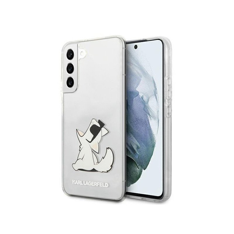Karl Lagerfeld Choupette Eat dėklas, skirtas Samsung Galaxy S22+ - skaidrus Karl Lagerfeld Choupette Eat dėklas, skirtas Samsung Galaxy S22+ - skaidrus