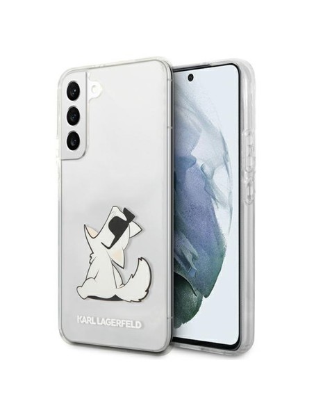 Karl Lagerfeld Choupette Eat dėklas, skirtas Samsung Galaxy S22+ - skaidrus Karl Lagerfeld Choupette Eat dėklas, skirtas Samsung Galaxy S22+ - skaidrus