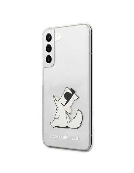 Karl Lagerfeld Choupette Eat dėklas, skirtas Samsung Galaxy S22+ - skaidrus Karl Lagerfeld Choupette Eat dėklas, skirtas Samsung Galaxy S22+ - skaidrus