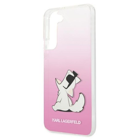 Karl Lagerfeld Choupette Eat dėklas, skirtas Samsung Galaxy S22+ - rožinis